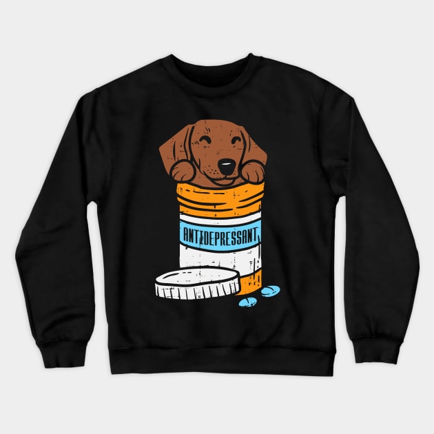 antidepressant cute dachshund Crewneck Sweatshirt by kenjones